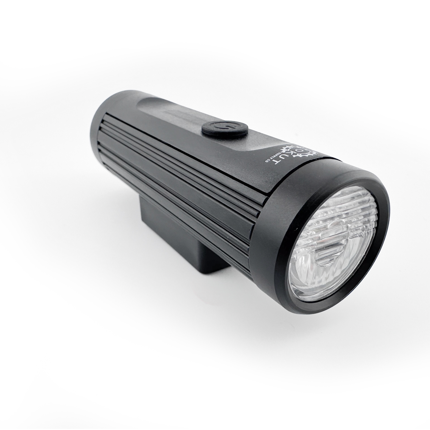 Black flashlight on a white background